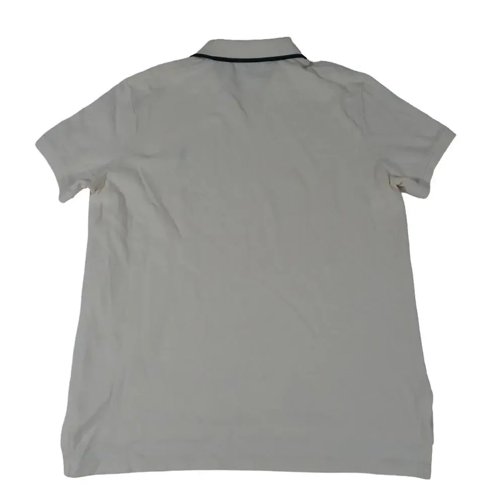 Ralph Lauren Vintage Johnny Collar Cream Polo Shirt Men's Custom Fit Men's XL